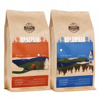 ŚWIEŻO PALONA KAWA ZIARNISTA BRAZYLIA + KOLUMBIA 2x500g 100% ARABICA