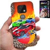 ETUI DO MOTOROLA MOTO E7 PLUS - DLA DZIECI, SAMOCHODY WYŚCIGOWE + SZKŁO