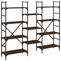 Regał na książki, brązowy dąb, 160x28,5x136,5 cm, płyta wiórowa