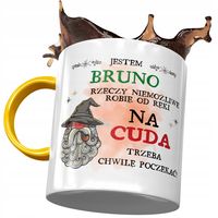 Kubek Żółty Dla Brunona Kolegi Męża Na Prezent Z Nadrukiem Ze Zdjęciem