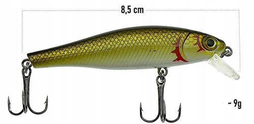 WOBLER Wędkarski Minnow Pop Walker 3D sztuczna PRZYNĘTA 8,5 cm 9 g na Arena.pl