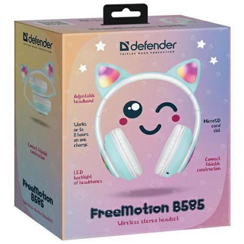defender słuchawki bluetooth freemotionb585 led seledynowy/celadon (63588) na Arena.pl