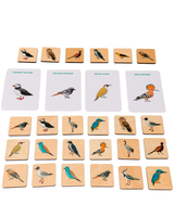 Drewniana gra memory - Ptaki Europy z kartami edukacyjnymi