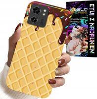 ETUI DO MOTOROLA EDGE 40 - Z MOTYWEM WAFLA Z POLEWĄ CZEKOLADOWĄ