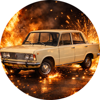 Opłatek na tort  Urodziny Duży Fiat 125p Samochód Auto