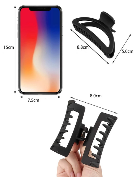 Zestaw 5 szt czarne matowe klamry do włosów spinki zdjęcie 2