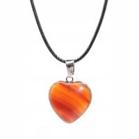 Wisiorek serce 2cm minerał naturalny na regulowanym sznurku 55cm różne 1szt