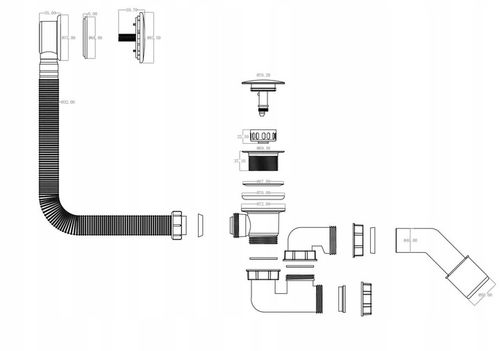 Syfon Wannowy KLIK KLAK Czyszczony od Góry Czarny z Korkiem Szybki Montaż na Arena.pl