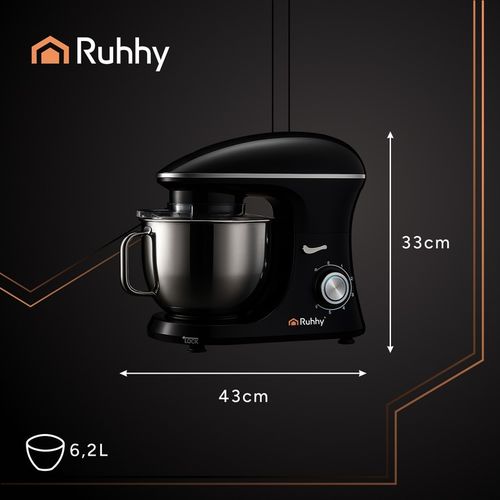 Robot Planetarny Kuchenny RUHHY 6,2L Wielofunkcyjny Mikser do Ciasta CZARNY na Arena.pl