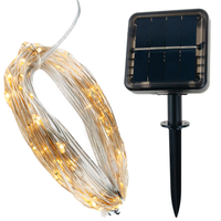 LAMPKI SOLARNE NA DRUCIKU CIEPŁE BIAŁE OGRODOWE BALKONOWE 100 LED DEKORACYJ