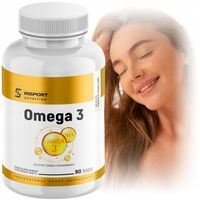 OMEGA 3 1000mg 90 kap EPA DHA Olej rybi Tran Mózg Odporność Serce | INSPORT