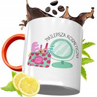 Kubek Pomarańczowy Dla Kosmetyczki Prezent Z Nadrukiem Ze Zdjęciem