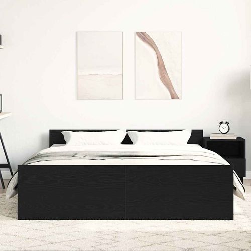 Rama łóżka bez materaca, czarny dąb, 150x200 cm na Arena.pl