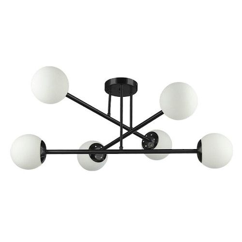 ŻYRANDOL LED BALI-12 WISZĄCY CZARNY STAL SZKŁO 6x35W na Arena.pl