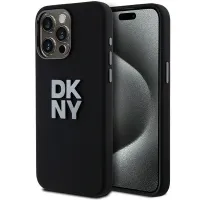 Etui DKNY Liquid Silicone Metal Logo na iPhone 15 Pro - czarne