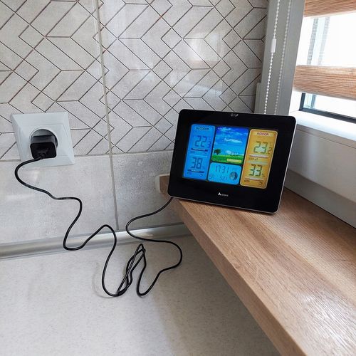 Stacja Pogodowa Pogody Higrometr Bezprzewodowa Termometr Czujnik Zegar Data na Arena.pl