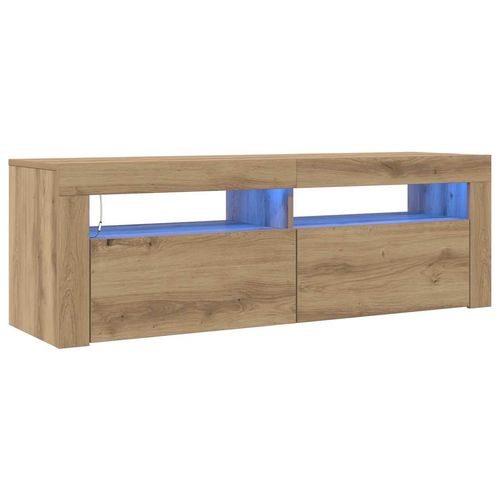Szafka pod TV z oświetleniem LED, dąb artisan, 120x35x40 cm na Arena.pl