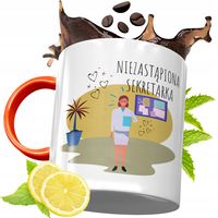 Kubek Pomarańczowy Dla Sekretarki Prezent Z Nadrukiem Ze Zdjęciem