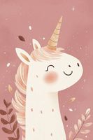 Plakat 61x91,5cm Wzory dla Dzieci, Dziewczynki Do Domu - Jednorożec