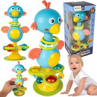 GRZECHOTKA PTAK ZABAWKA SENSORYCZNA WESOŁY PTASZEK Z PRZYSSAWKĄ NA BATERIE