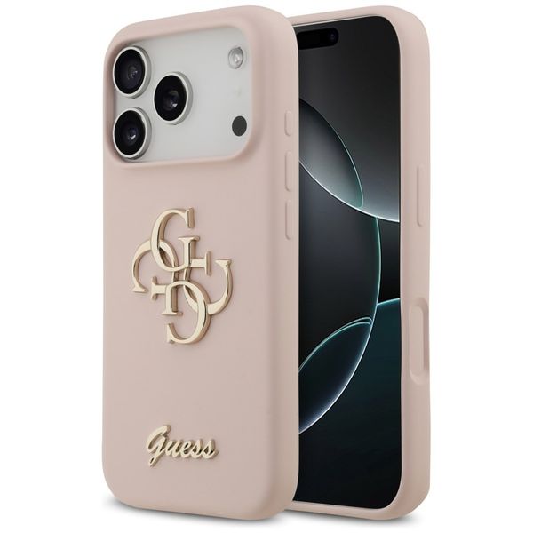 Etui Guess Silicone Big 4G Script do iPhone 17 Pro różowy zdjęcie 1