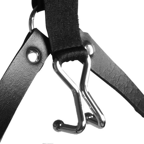 Head Harness With Spider Gag And Nose Hooks - Black zdjęcie 11