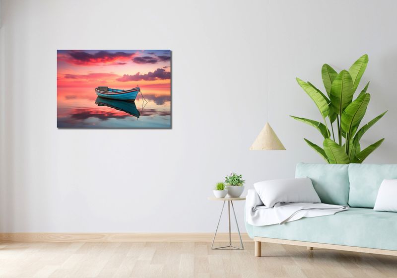 Obraz 90x60cm Spokój przed Połowem zdjęcie 2