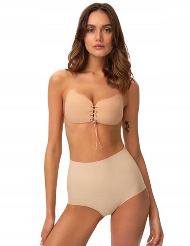 BARDOTKA STANIK BIUSTONOSZ GŁADKI SAMOPRZYLEPNY PUSHUP GOŁE PLECY BEZSZWOWY na Arena.pl