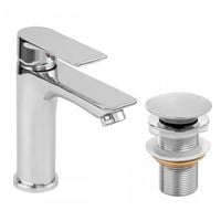 Bateria umywalkowa w komplecie z korkiem klik klak bez przelewu chrom