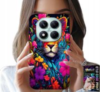 ETUI DO XIAOMI NOTE 14 PRO 5G - KWIECISTE WZORY TYGRYS TYGRYSEK + FOLIA