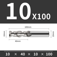 Frez trzpieniowy VHM 2-ostrzowy do aluminium Rozmiar: Ø10x40x10Dx100L
