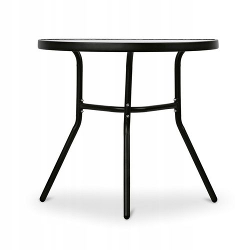 Stolik Metalowy Półokrągły ze Szklanym Blatem Hartowanym do Balkonu Taras na Arena.pl