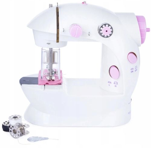 PRAWDZIWA MASZYNA DO SZYCIA DLA DZIECI Z OSŁONĄ NA PALCE + IGŁA NICI LAMPKA na Arena.pl