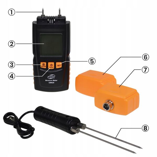 Wilgotnościomierz Miernik Wilgotności do Drewna + Sonda 147cm, Dokładny zdjęcie 2