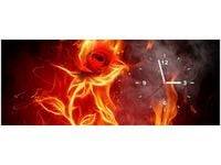 100X40CM ZEGAR OGNISTA RÓŻA OBRAZ