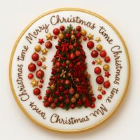 CIASTKO LUKROWANE RED TREE NO2 BOŻE NARODZENIE ROZ.XL KOŁO RĘCZNIE ROBIONE