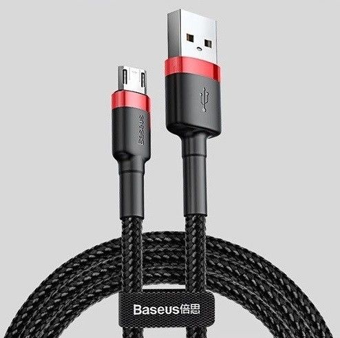 Kabel Baseus USB do Micro USB 2.4A, 0,5 metra, czerwono - czarny na Arena.pl