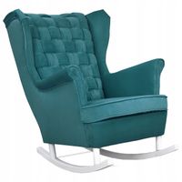 Fotel uszak Carol bujany skandynawski  turkusowy niebieski