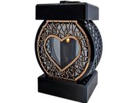 ZNICZ ZNICZE LAMPION NA GRÓB KOŁO RTN SERCE RAMA ZŁOTO+ŚWIECA LED CZARNA