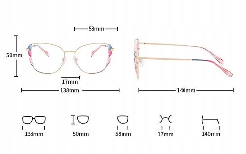 ZŁOTE Damskie Okulary Zerówki do KOMPUTERA Blue Light UV OPRAWKI Flexy OCHR na Arena.pl