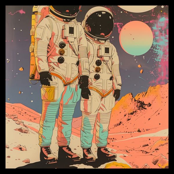 Plakat 30x30cm Astrounauci Kosmonauci zdjęcie 2