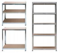 Regał magazynowy metalowy 2w1, 5 półek 180x90x40 cm Bauerkraft