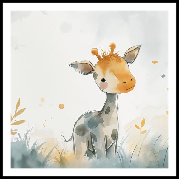 Plakat 90x90cm Mała Żyrafka zdjęcie 3