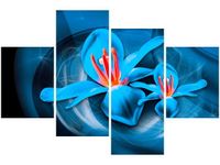 140CM 70 OBRAZ NIEBIESKIE KOSMICZNE KWIATY JAKUB BANAŚ ŚCIENNY