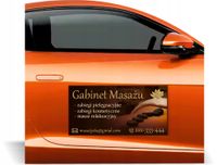 Magnes na samochód reklama magnetyczna 60x30 cm GABINET MASAŻU duży wybór