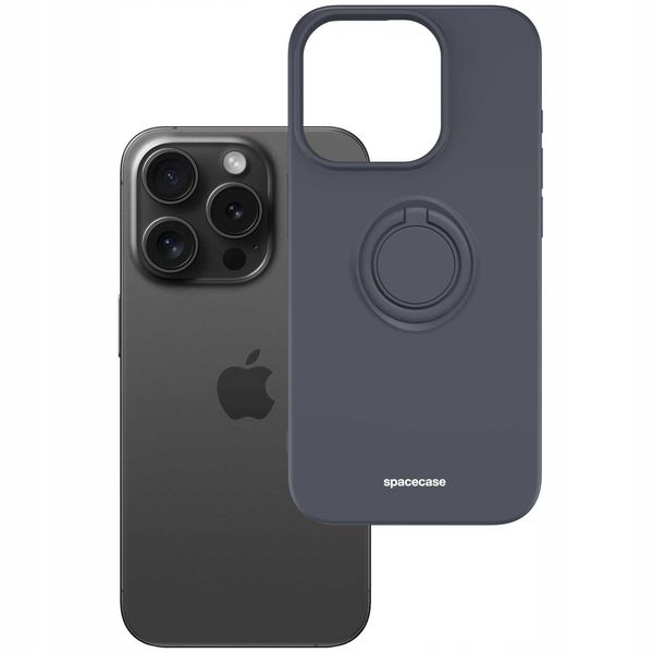 Spacecase Silicone Ring Iphone 15 Pro Black zdjęcie 2