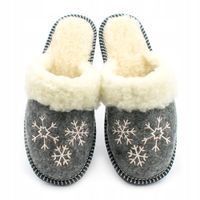 Filcowe Kapcie Damskie Góralskie Ocieplane Klapki