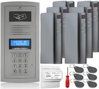 Domofon w zestawie Elfon OP-255R-P Natynkowy Furtka 6x Unifon Szary Brelok