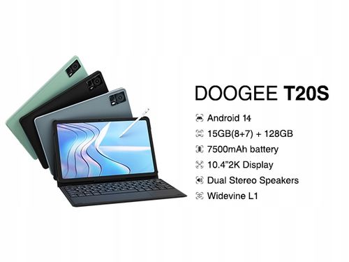 DOOGEE T20S Tab 15GB/128GB 10.4" Tablet,Android 14 7500mAh 1TB GPS WIFI SIM na Arena.pl
