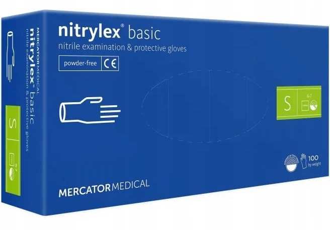 rękawice nitrylowe 100 szt. nitrylex basic dark blue 7-s zdjęcie 1